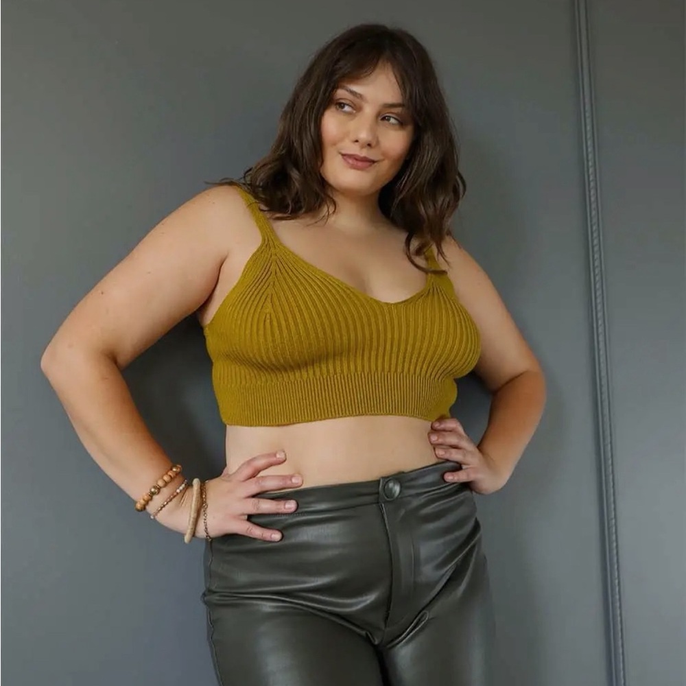Plus size contour rib knit Brami lounge top